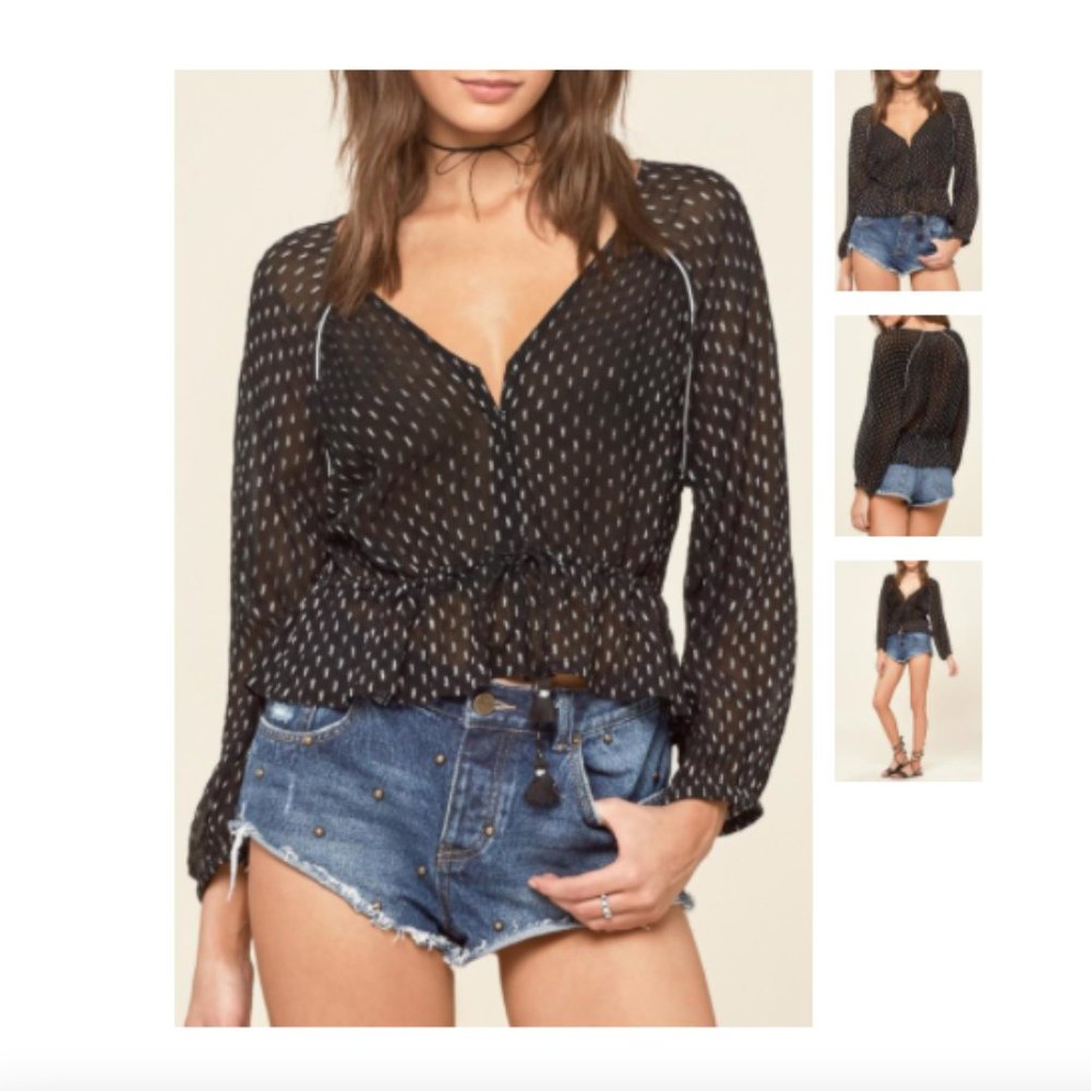 New! REVOLVE Amuse Society Vedda Tassel Woven Top Women's Size M - Picture 4 of 11